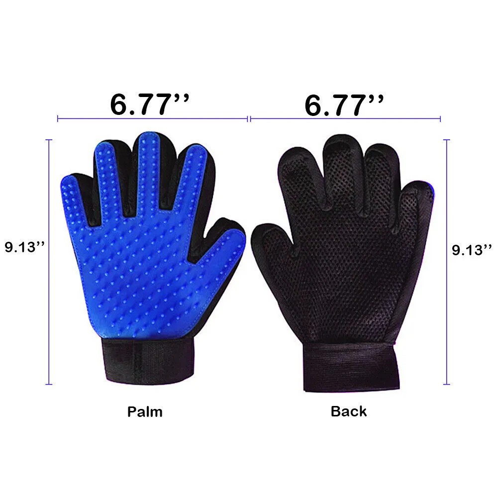 1-2 Pair Pet Dog Cat Deshedding Brush Grooming Glove Massage Hair Fur Removal US