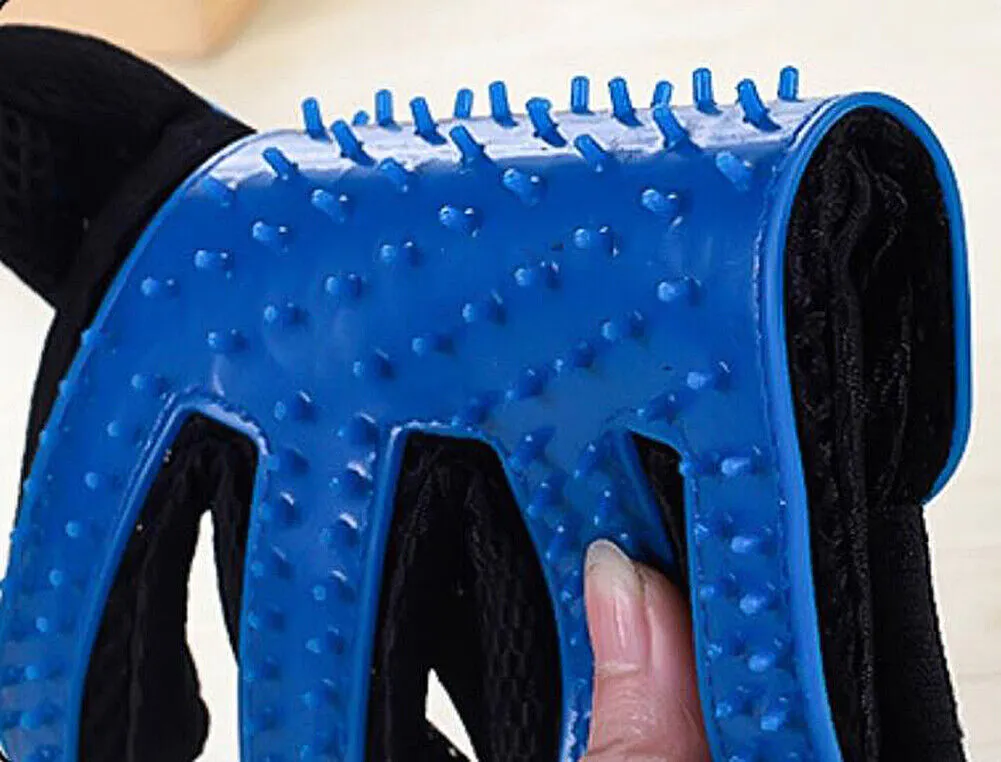 1-2 Pair Pet Dog Cat Deshedding Brush Grooming Glove Massage Hair Fur Removal US