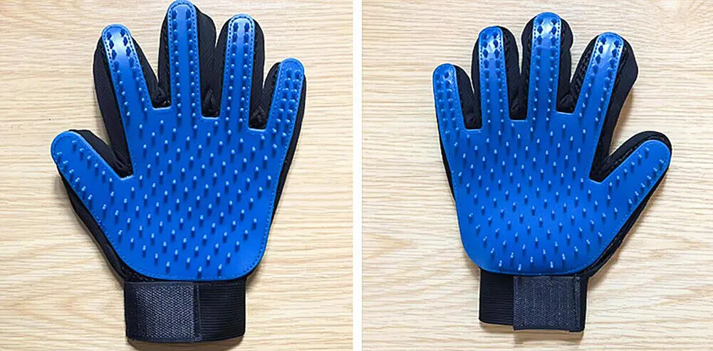 1-2 Pair Pet Dog Cat Deshedding Brush Grooming Glove Massage Hair Fur Removal US