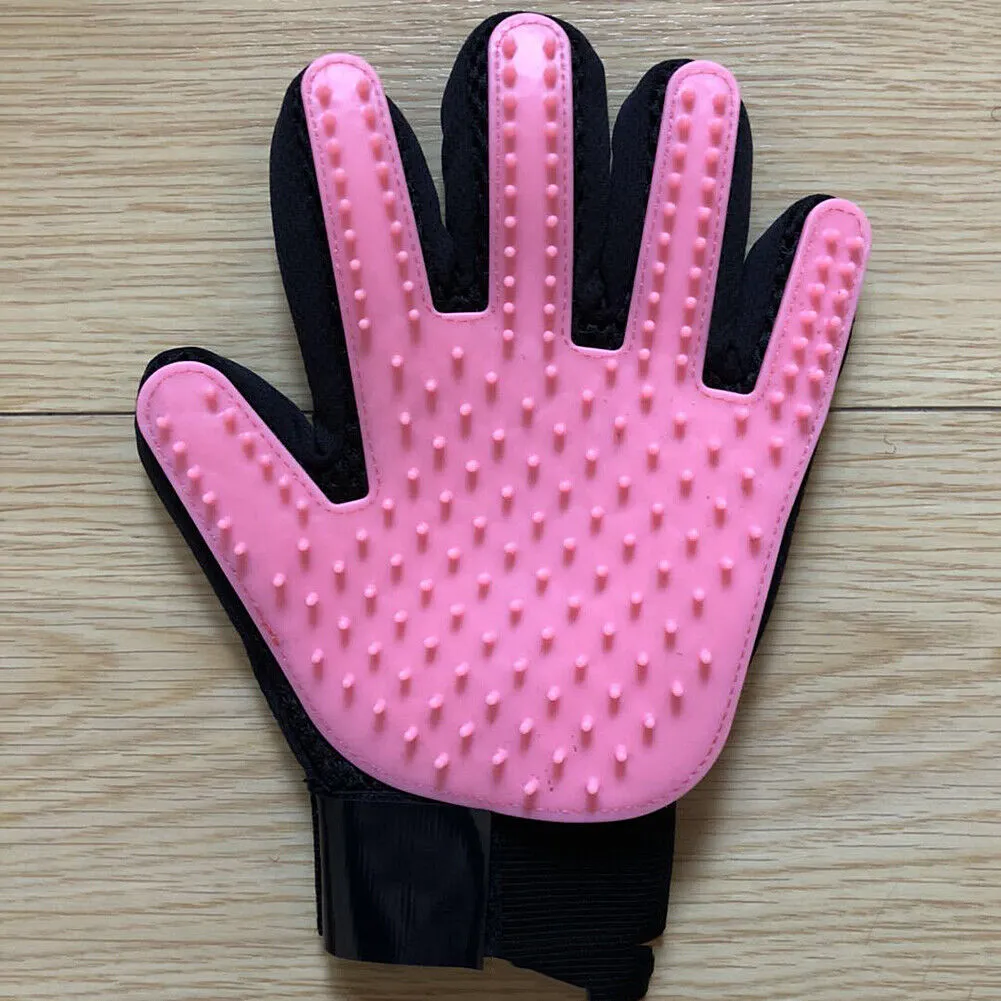 1-2 Pair Pet Dog Cat Deshedding Brush Grooming Glove Massage Hair Fur Removal US