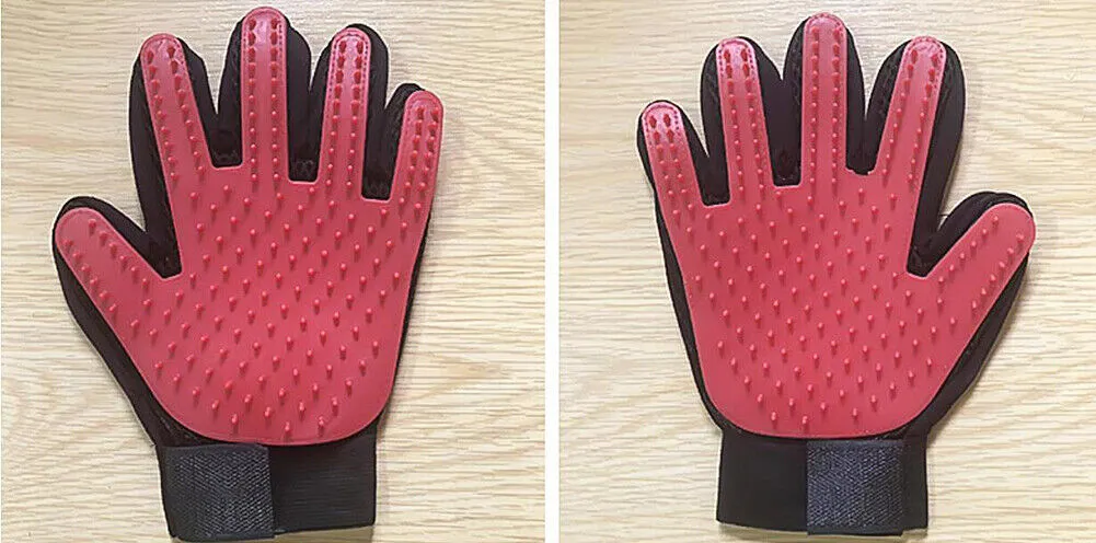 1-2 Pair Pet Dog Cat Deshedding Brush Grooming Glove Massage Hair Fur Removal US