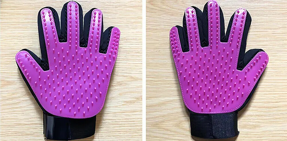 1-2 Pair Pet Dog Cat Deshedding Brush Grooming Glove Massage Hair Fur Removal US