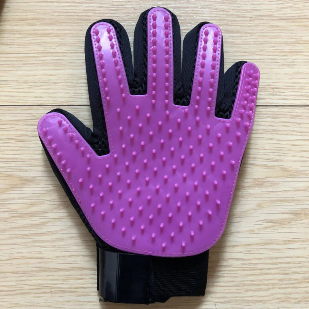 1-2 Pair Pet Dog Cat Deshedding Brush Grooming Glove Massage Hair Fur Removal US