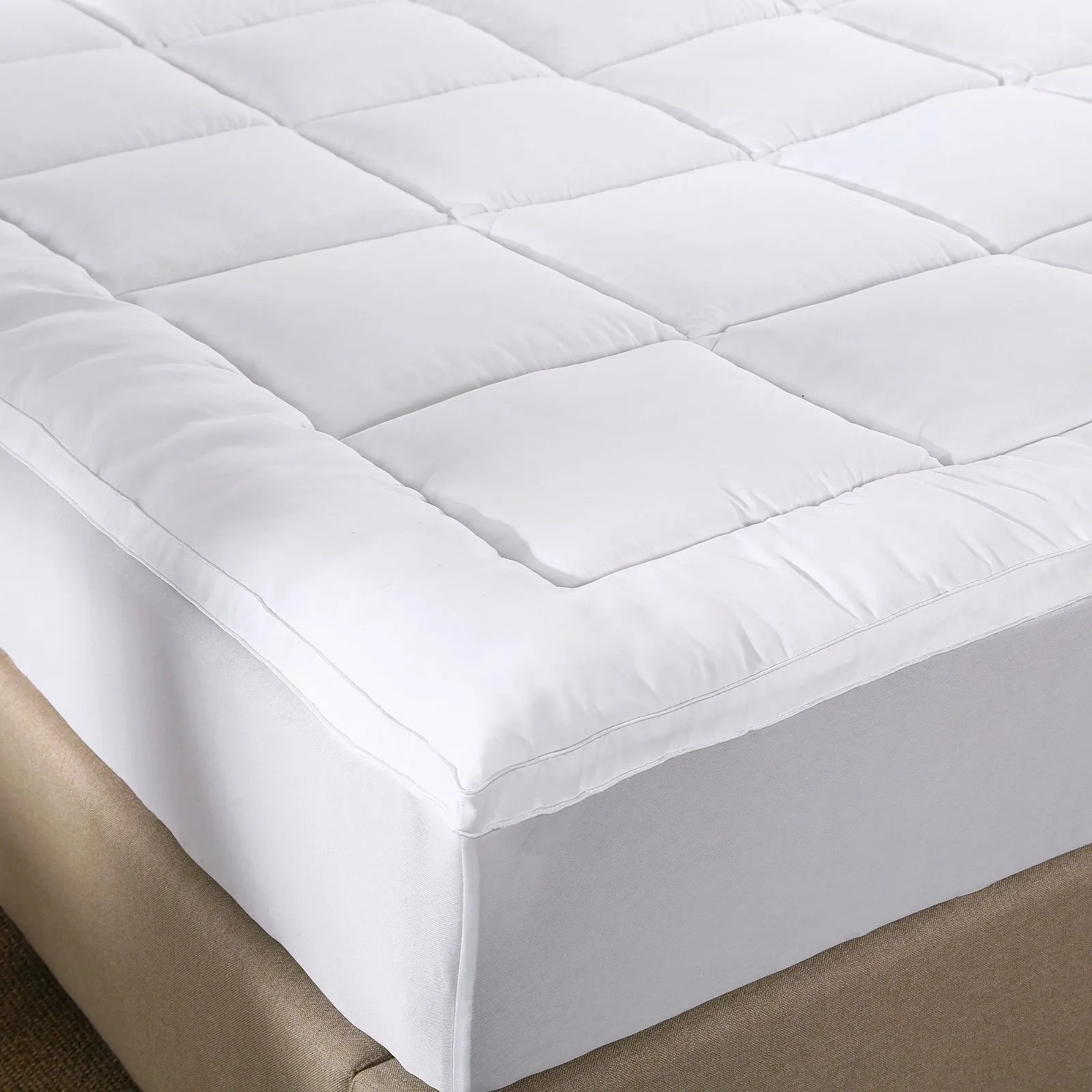 1000GSM Memory Mattress Topper Cover Protector Underlay | Single | White