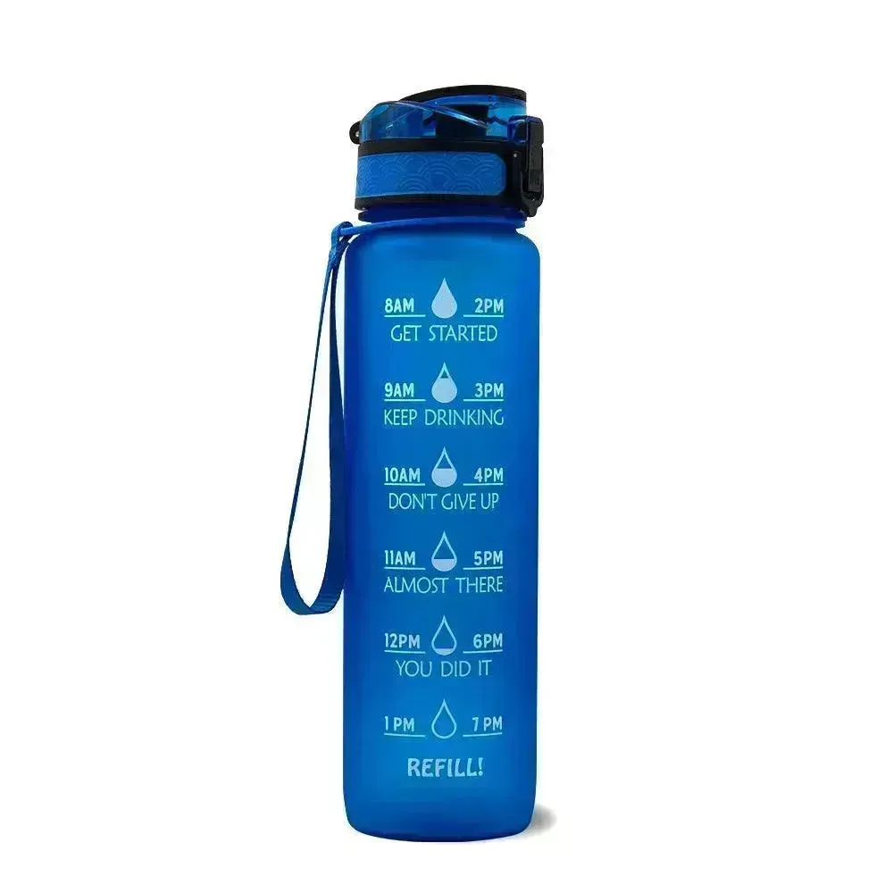 1L Tritan Water Bottle With Time Marker Bounce Cover Motivational Water Bottle Cycling Leakproof Cup For Sports Fitness Bottles