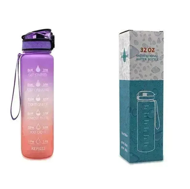 1L Tritan Water Bottle With Time Marker Bounce Cover Motivational Water Bottle Cycling Leakproof Cup For Sports Fitness Bottles
