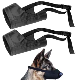 2 Large Pet Dog Mouth Muzzle Grooming Mask Nylon No Bark Bite Chewing Adjustable