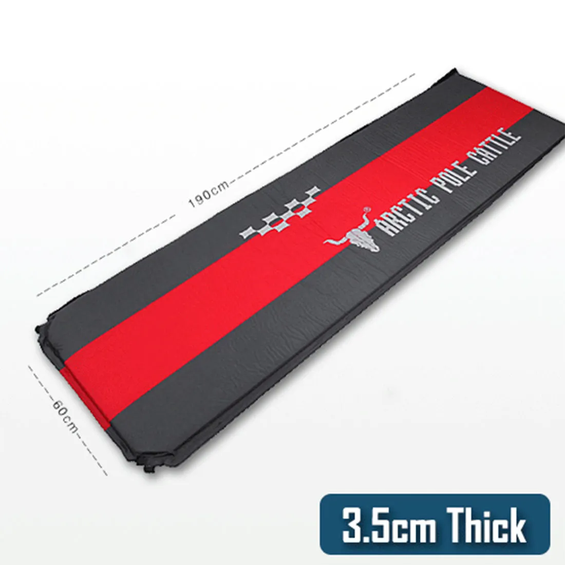 2x 5cm Thick Self-Inflating Mattress | Camping Sleeping Mat | Joinable Air Bed | Red