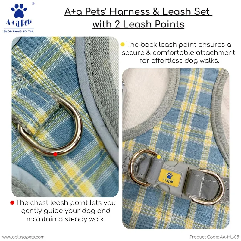 A a Pets' Harness & Leash Set for Cats, Puppies, Small Dogs Reflective Strips