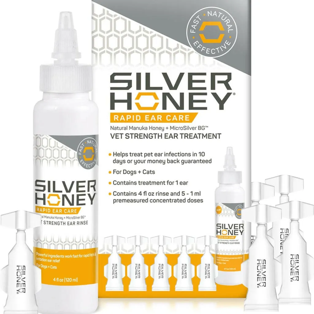 Absorbine Silver Honey Rapid Vet Strength Ear Care Treatment for Dogs and Cats