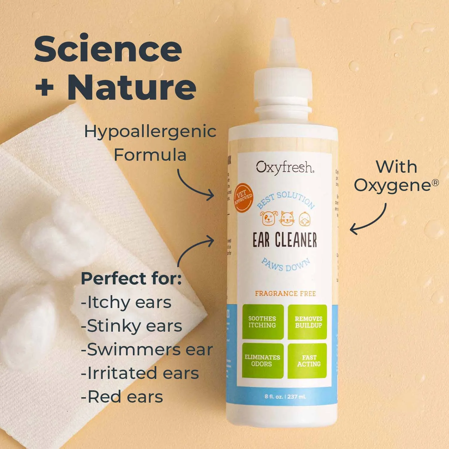 Advanced Pet Ear Cleaner - Fastest Itch Relief & Squeaky Clean Ears