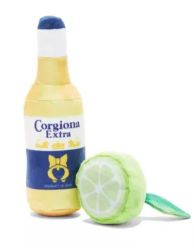BARK Corgiona Beer With Lime Plush Dog Toy
