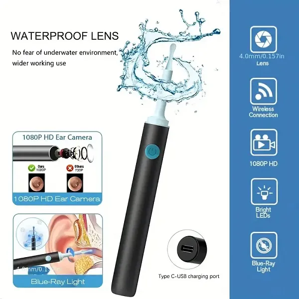 Ear Cleaner with HD Camera Black-993U