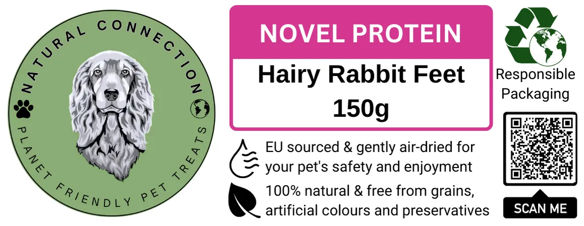 Hairy Rabbit Feet | Dog Treat | Chewy Snack by Natural Connection
