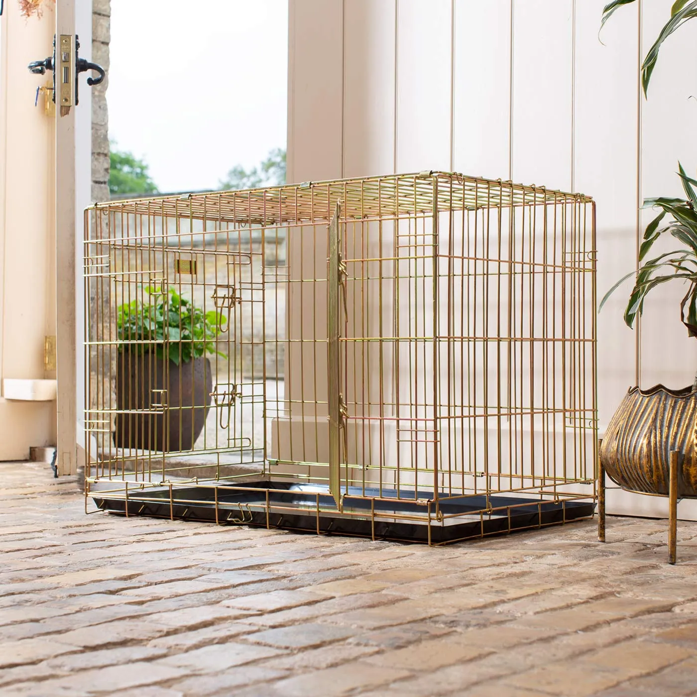 Heavy Duty Deluxe Dog Crate in Iridescent Gold by Lords & Labradors
