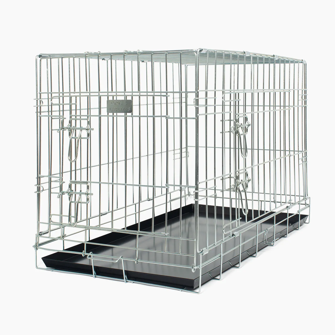 Heavy Duty Deluxe Dog Crate in Silver by Lords & Labradors