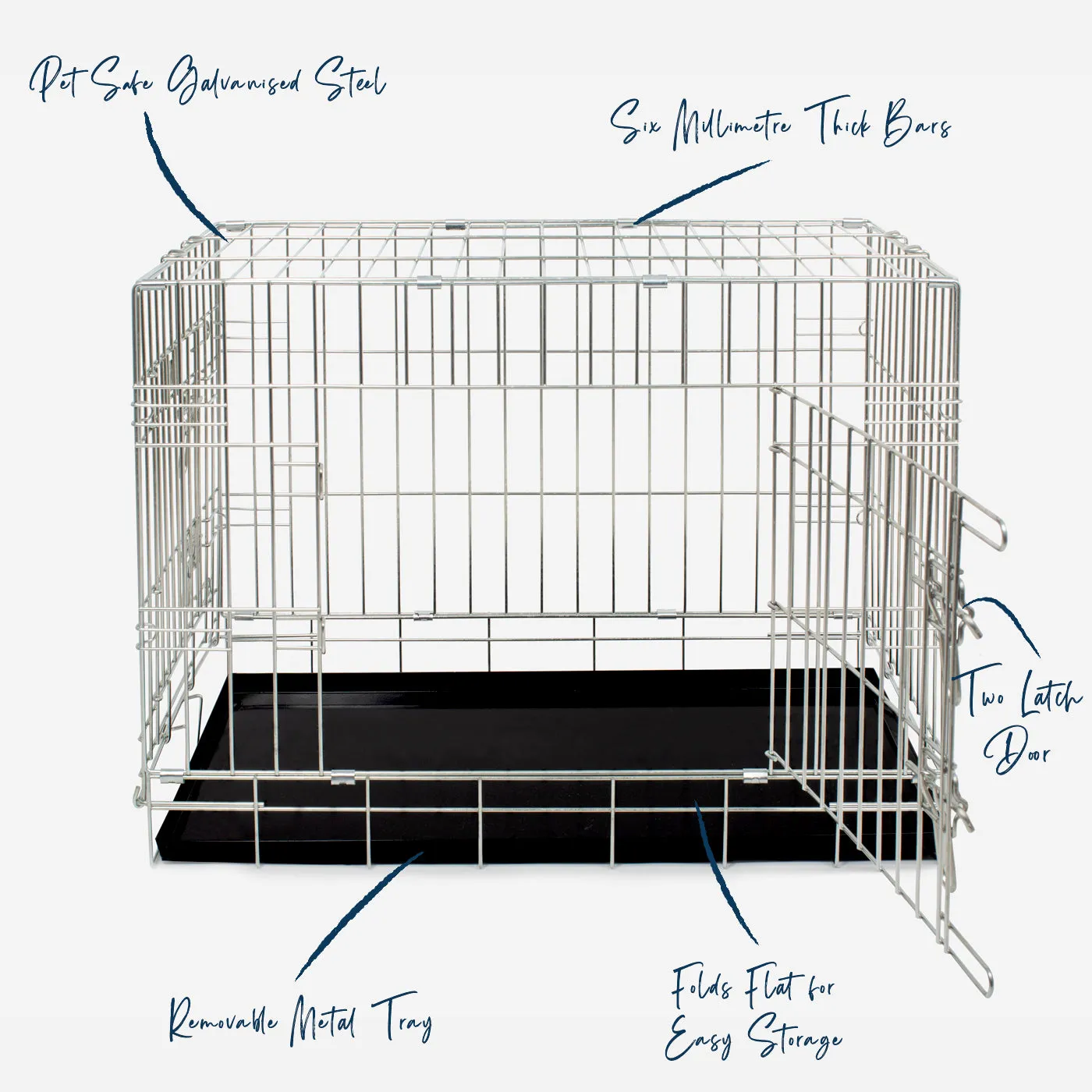 Heavy Duty Deluxe Dog Crate in Silver by Lords & Labradors