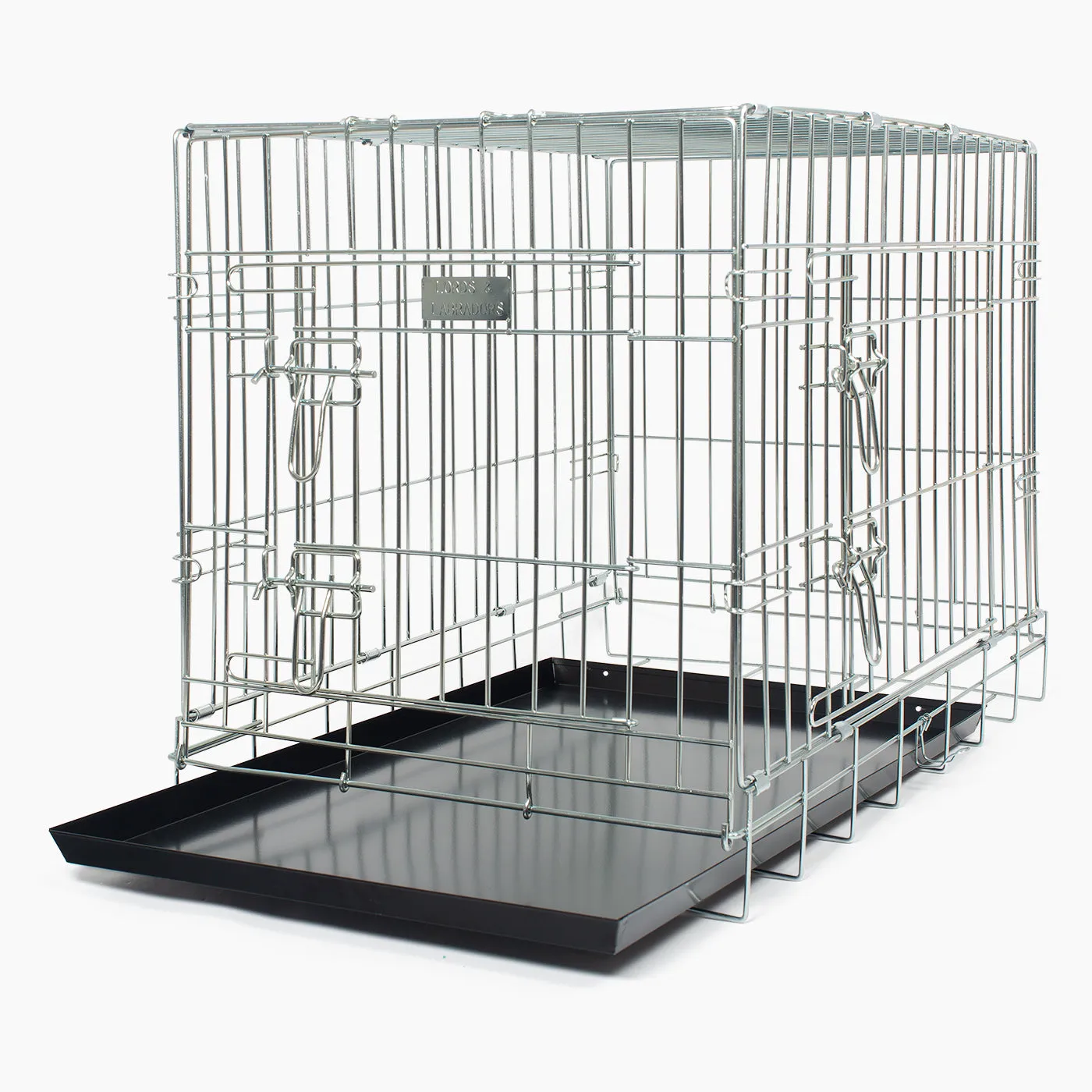 Heavy Duty Deluxe Dog Crate in Silver by Lords & Labradors