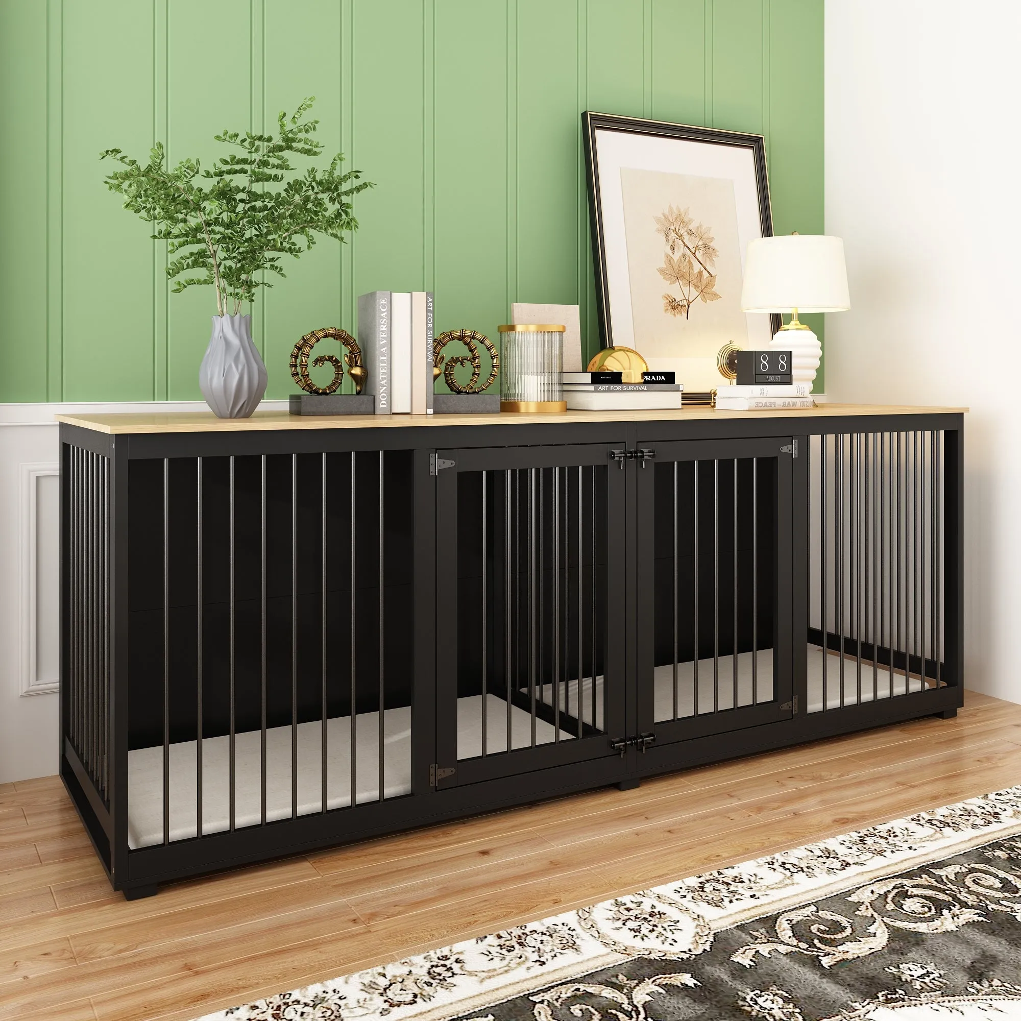 Heavy Duty Dog Crate with Steel Divider, 300 lbs Capacity