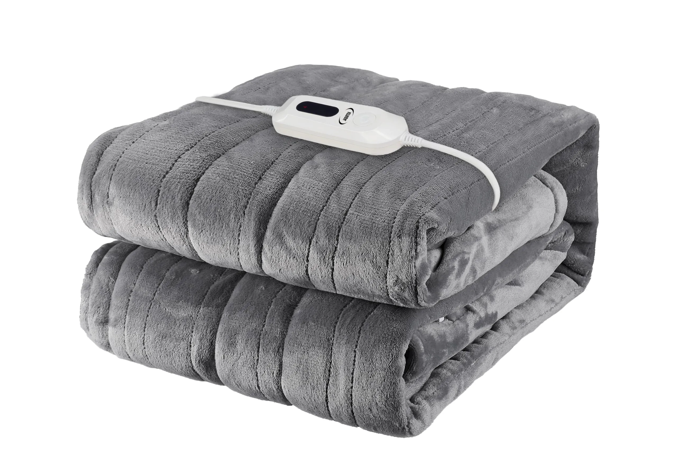 JAQUETEA Heated Blanket Electric Throw Blanket- 50''x60'' Heating Blanket Throw 4 Hours Auto-Off & 4 Heating Levels Over-Heat Protection, Machine Washable Flannel Sherpa,Electric ETL Certification