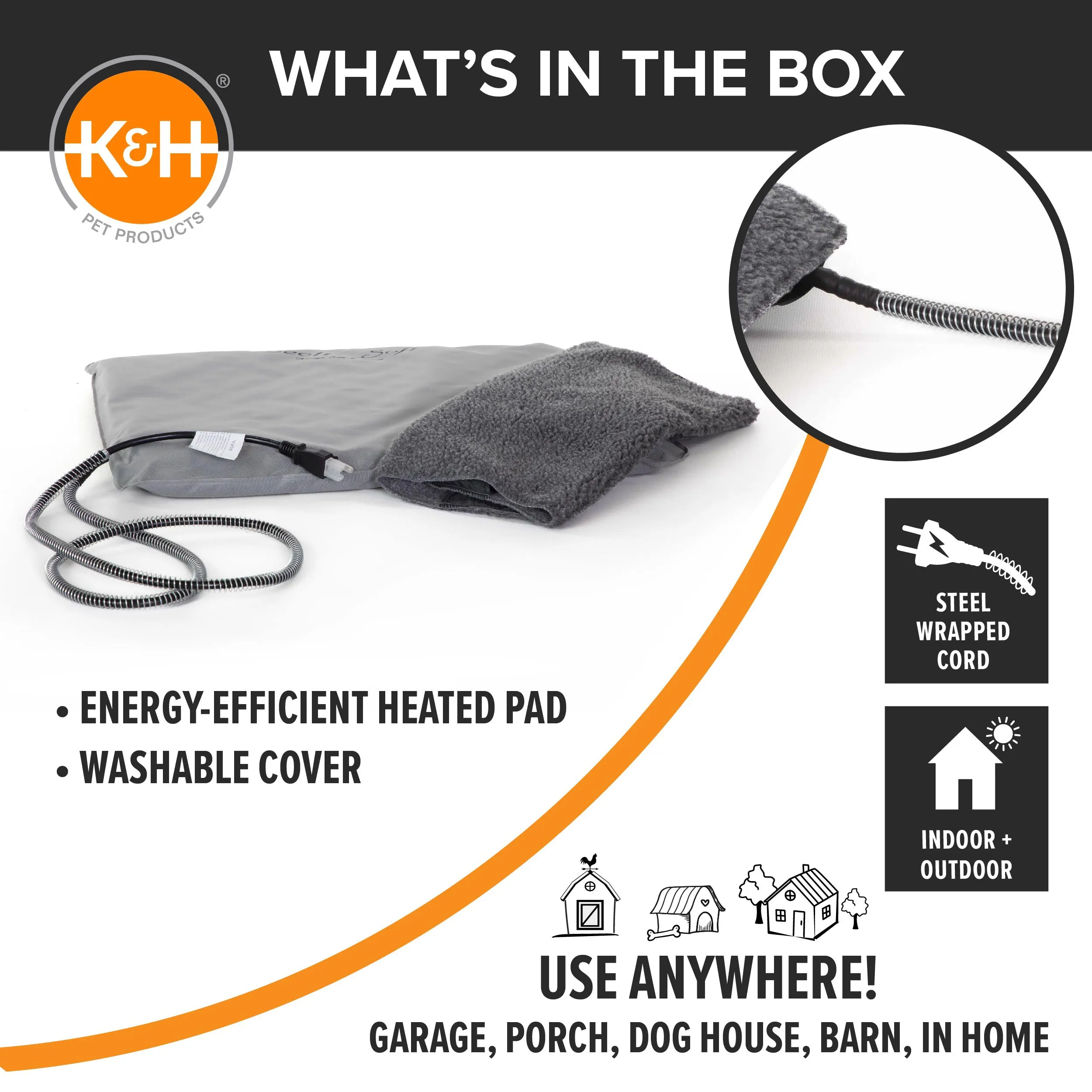 K&H Lectro-Soft™ Outdoor Heated Pet Bed Gray
