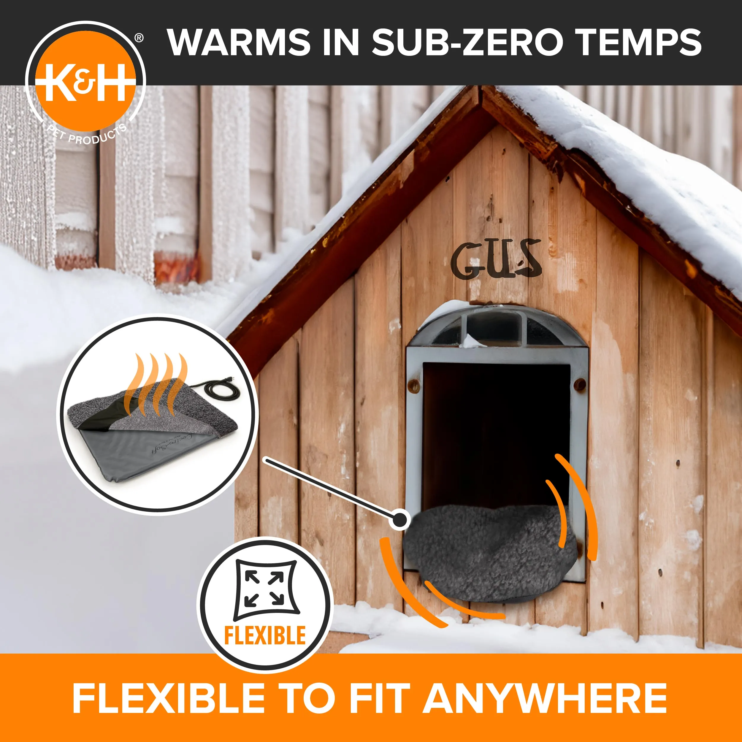 K&H Lectro-Soft™ Outdoor Heated Pet Bed Gray