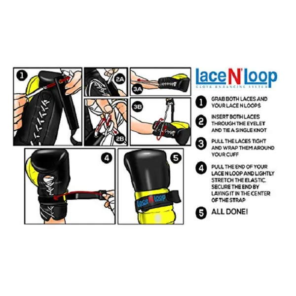 Lace n Loop Boxing Glove Strap Black