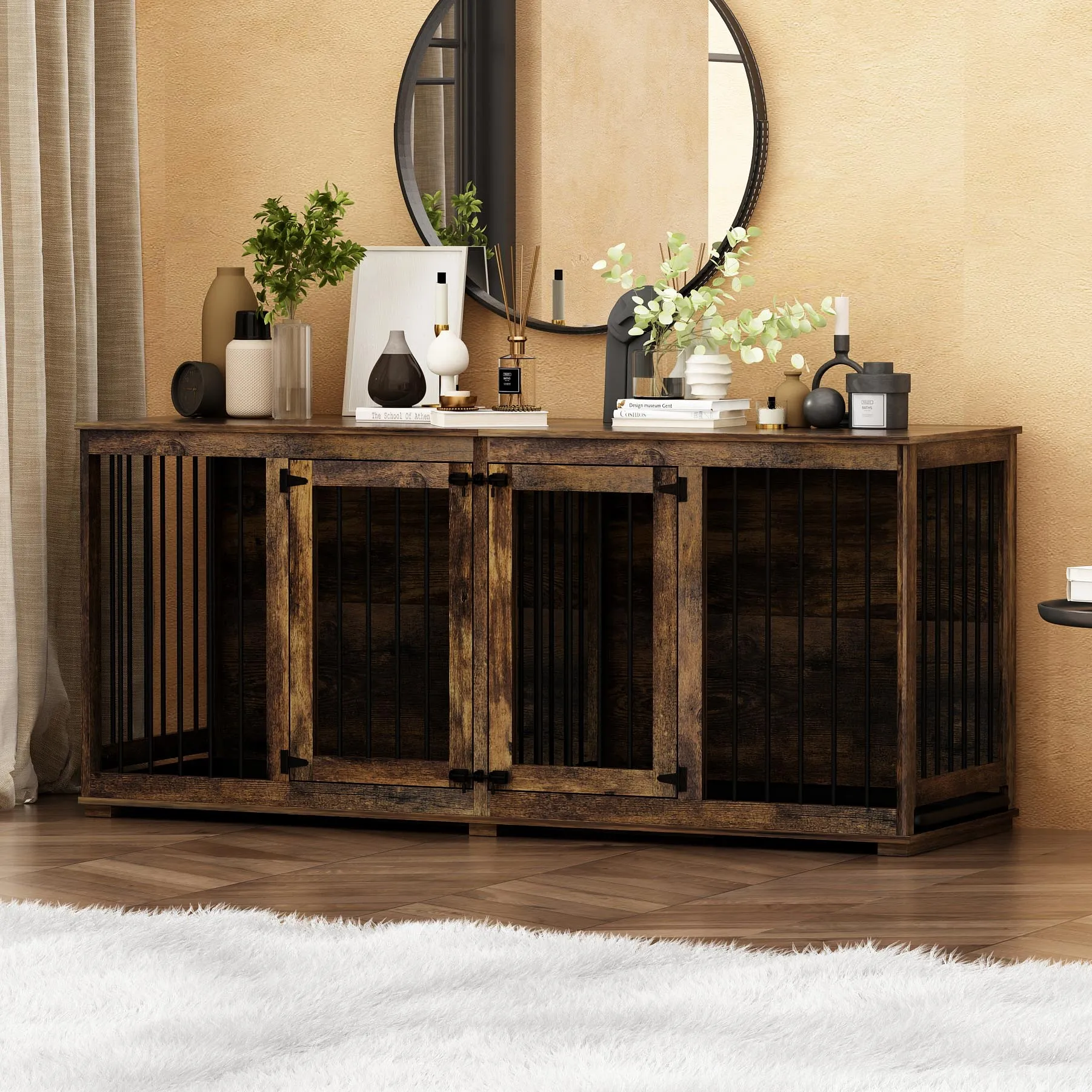 Large Dog Crate Furniture with Tray-150145