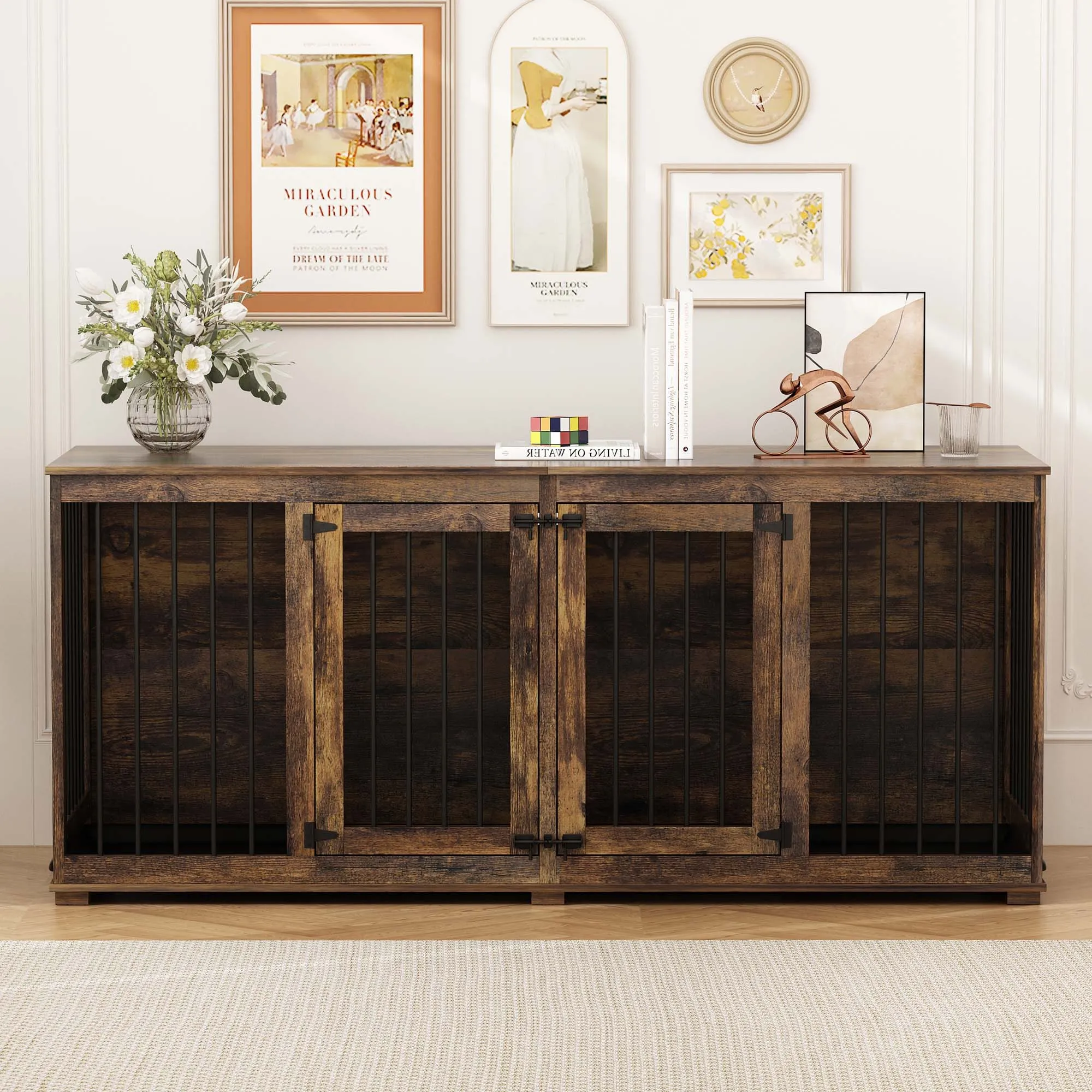 Large Dog Crate Furniture with Tray-150145