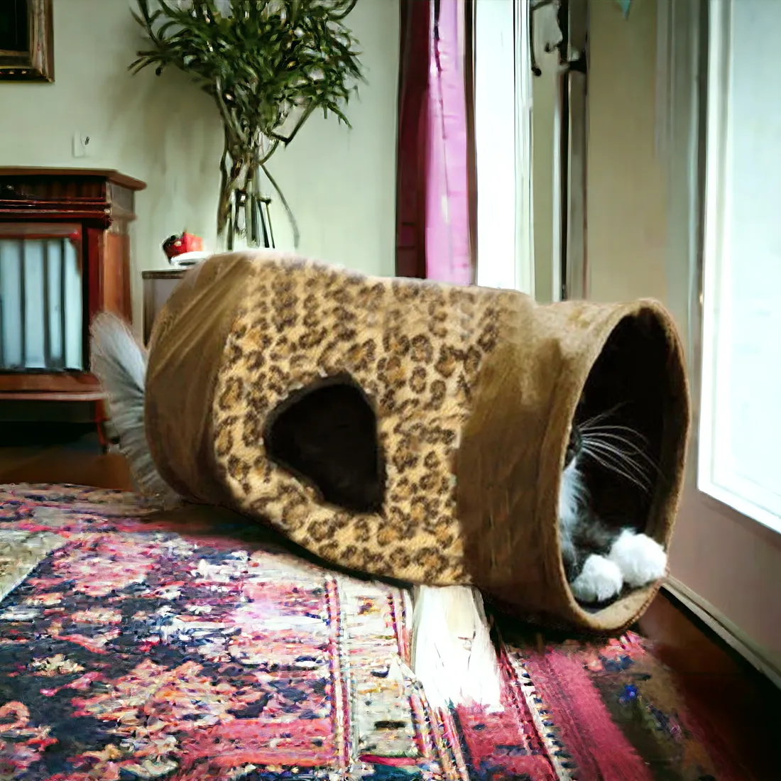 Leopard Print Crinkle Cat Tunnel