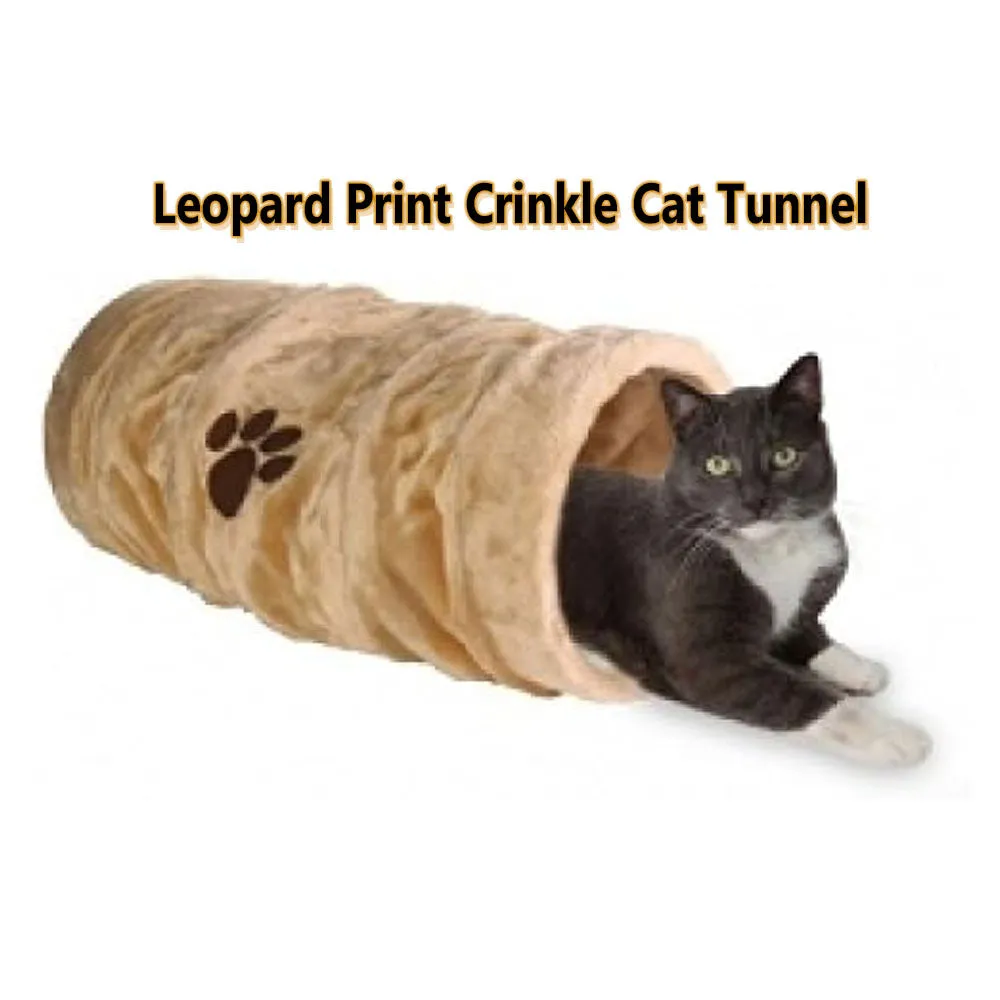 Leopard Print Crinkle Cat Tunnel