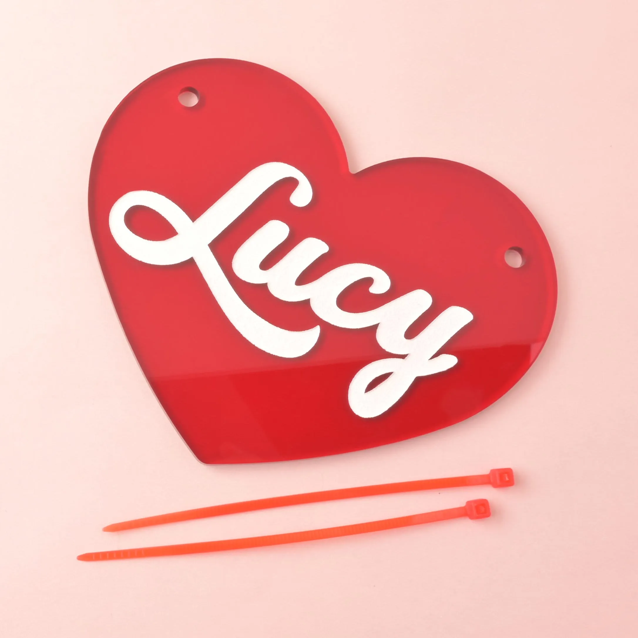 Lucy Heart Personalized Pet Crate Sign