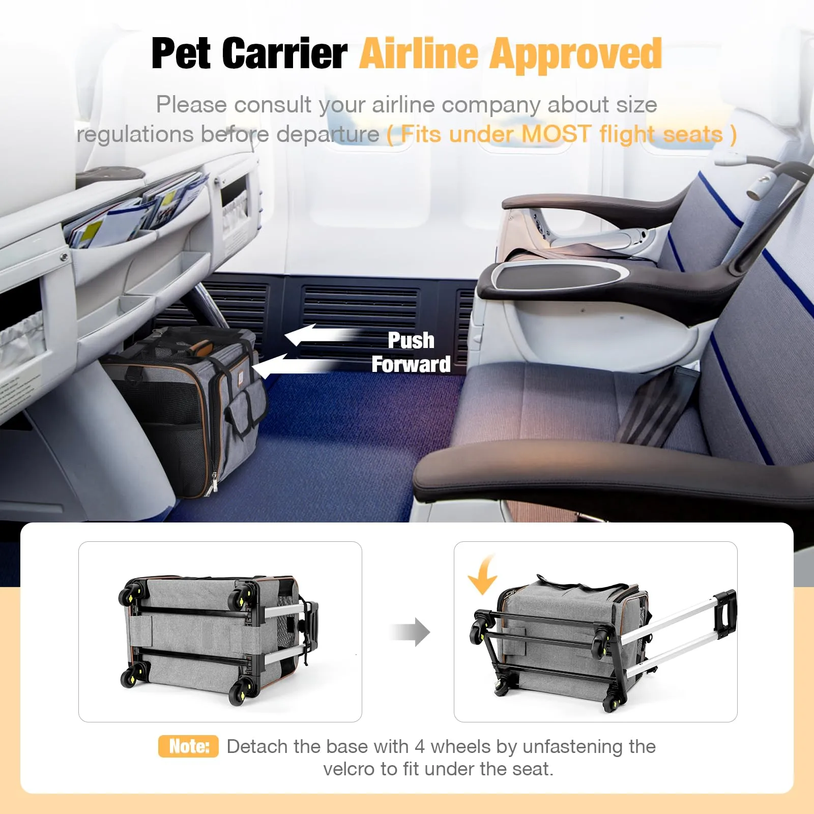 Midwest Duffy Expandable Travel Pet Carrier - Blue - Large - 19.1" X 12.1" X 12.2" Inches