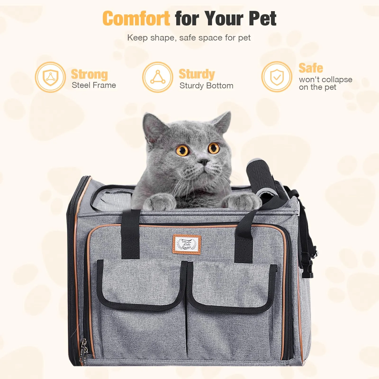Midwest Duffy Expandable Travel Pet Carrier - Blue - Large - 19.1" X 12.1" X 12.2" Inches