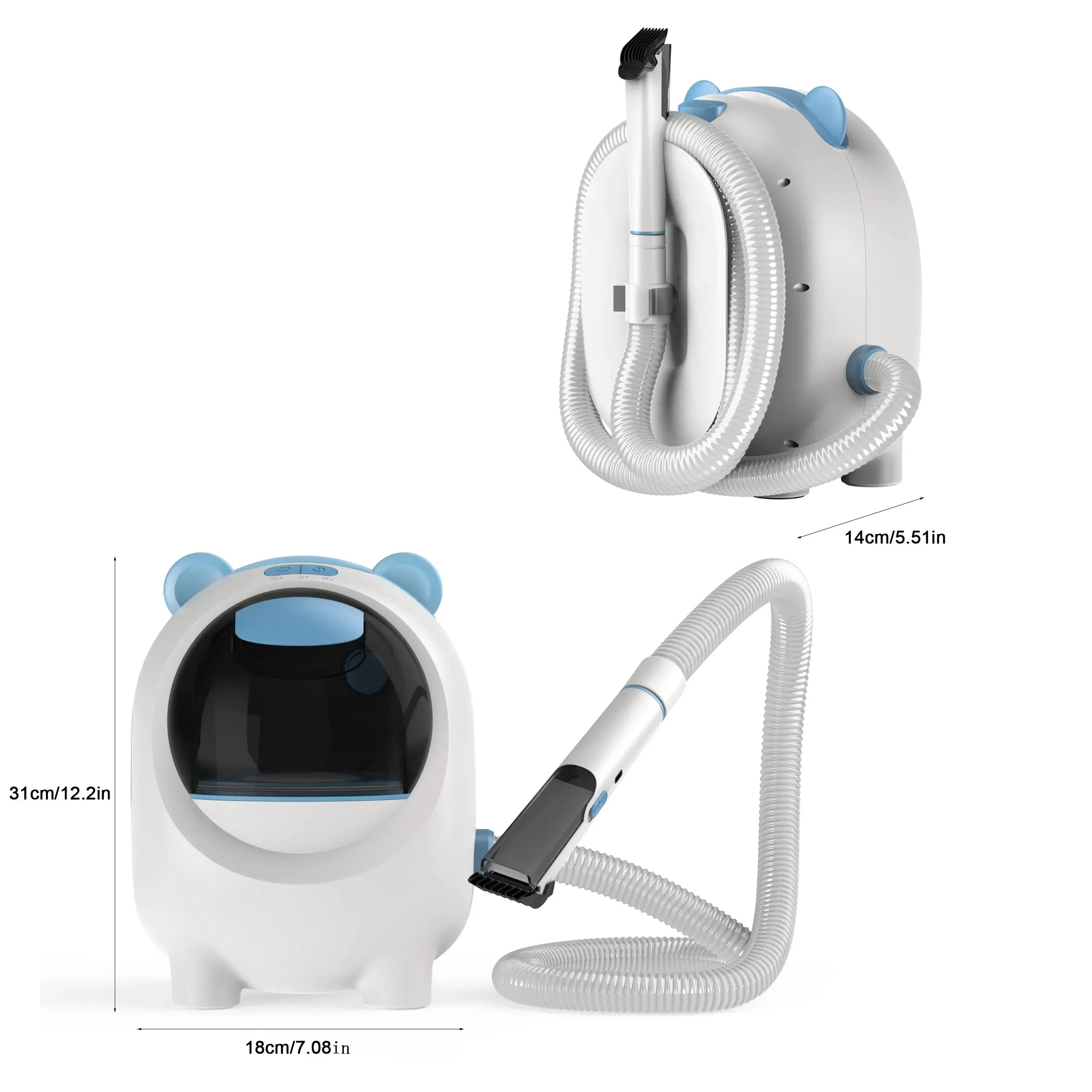MOOSOO PA1 PRO Powerful Suction Pet Grooming Vacuum - Includes 5 Dog Grooming Tools for Shedding Solutions