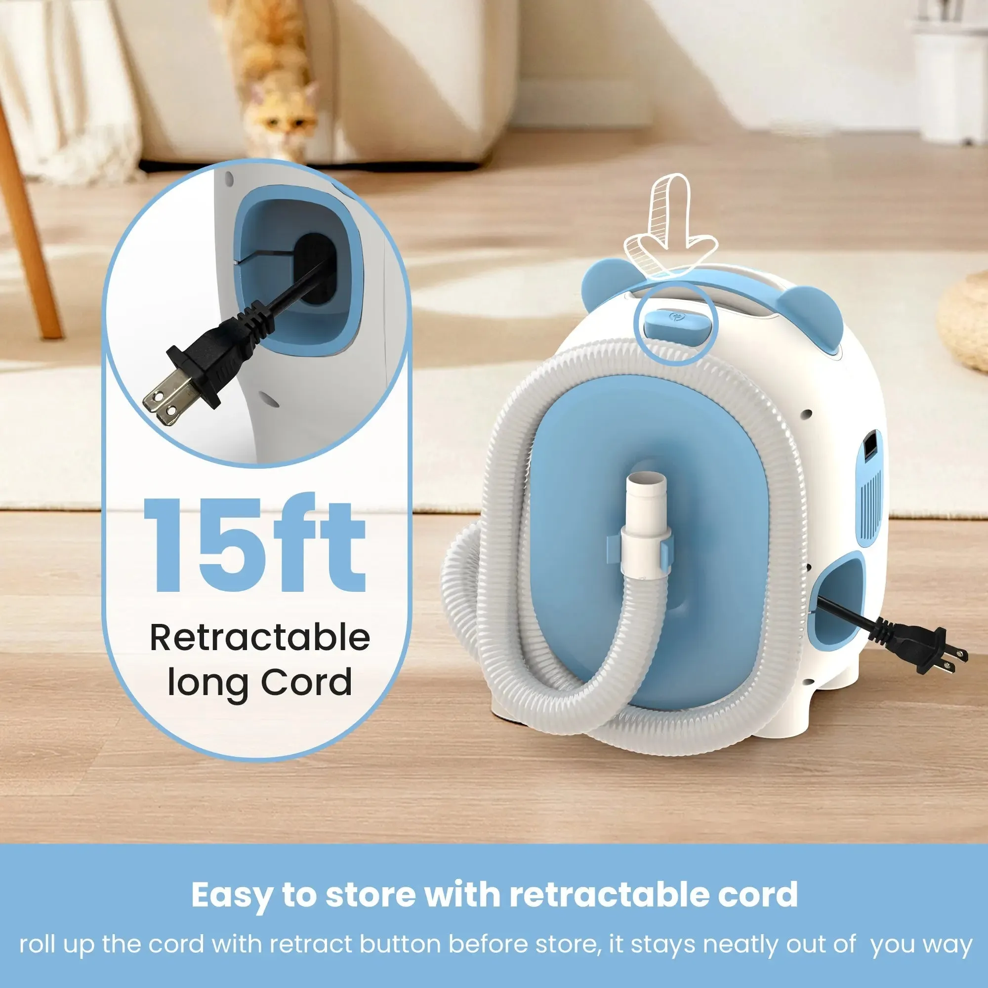 MOOSOO PA1 PRO Powerful Suction Pet Grooming Vacuum - Includes 5 Dog Grooming Tools for Shedding Solutions