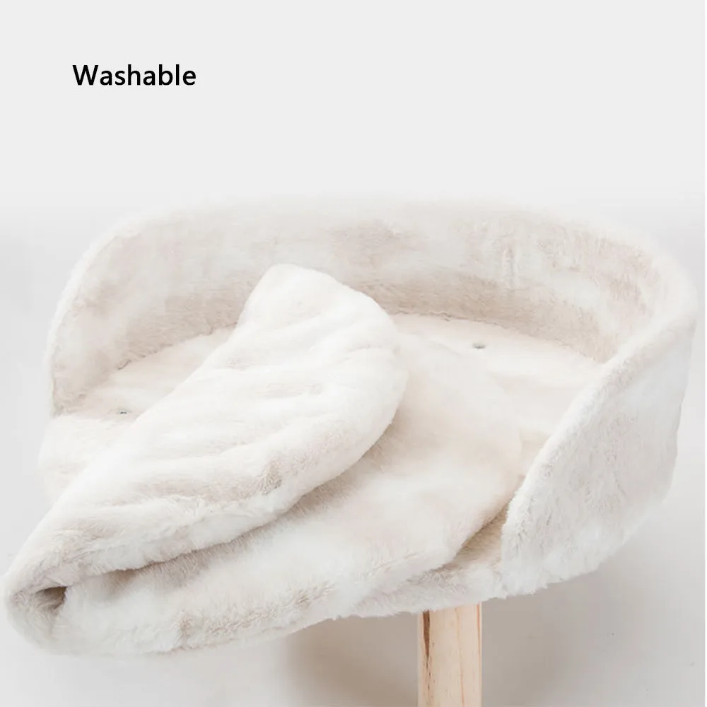 PAWS ASIA Manufacturers White Pet Cat Sofa Washable Elevated Dog Bed With Wood Legs