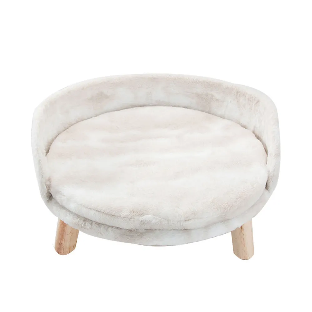 PAWS ASIA Manufacturers White Pet Cat Sofa Washable Elevated Dog Bed With Wood Legs