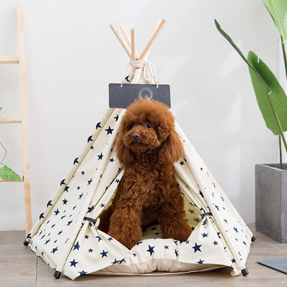 PAWS ASIA Manufacturers Windproof Fashion Luxury Dog Bed Cat Pet Play Tent With Pine Wood
