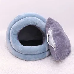 PAWS ASIA Supplier Dropshipping Small Pet Plush Detachable Half Enclosed Fancy Cat Bed Dog