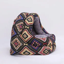 PAWS ASIA Supplier Dropshipping Small Pet Plush Detachable Half Enclosed Fancy Cat Bed Dog