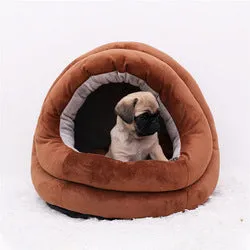 PAWS ASIA Supplier Dropshipping Small Pet Plush Detachable Half Enclosed Fancy Cat Bed Dog