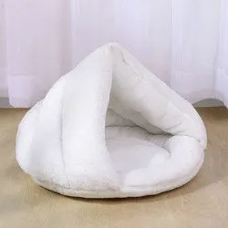 PAWS ASIA Suppliers Custom Modern Luxury Soft Plush Removable Half Enclosed Novelty Cute Round Calming Cat Bed Sofa