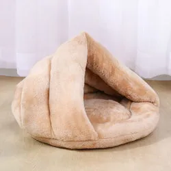 PAWS ASIA Suppliers Custom Modern Luxury Soft Plush Removable Half Enclosed Novelty Cute Round Calming Cat Bed Sofa