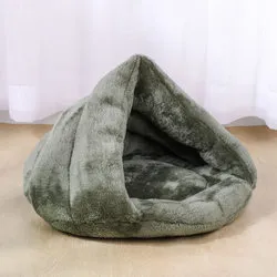 PAWS ASIA Suppliers Custom Modern Luxury Soft Plush Removable Half Enclosed Novelty Cute Round Calming Cat Bed Sofa