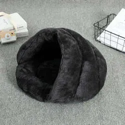 PAWS ASIA Suppliers Custom Modern Luxury Soft Plush Removable Half Enclosed Novelty Cute Round Calming Cat Bed Sofa