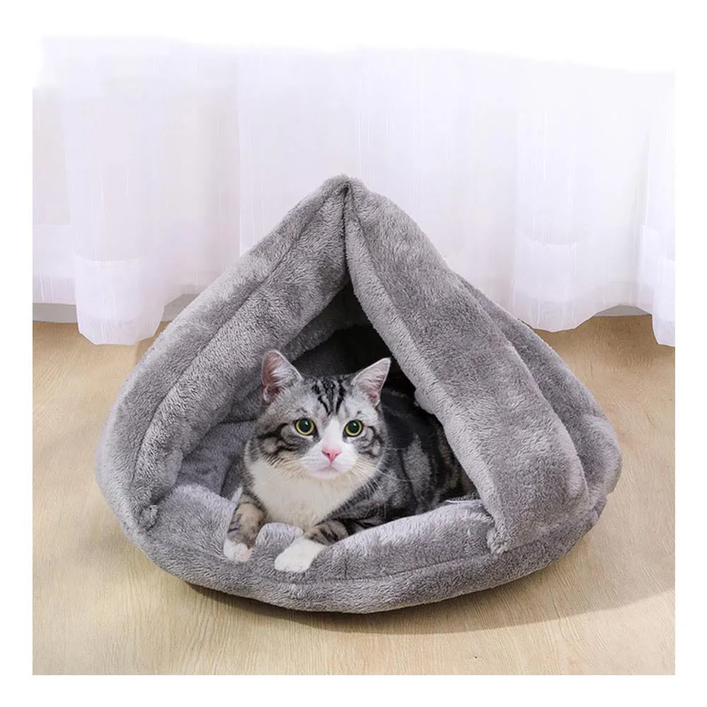 PAWS ASIA Suppliers Custom Modern Luxury Soft Plush Removable Half Enclosed Novelty Cute Round Calming Cat Bed Sofa