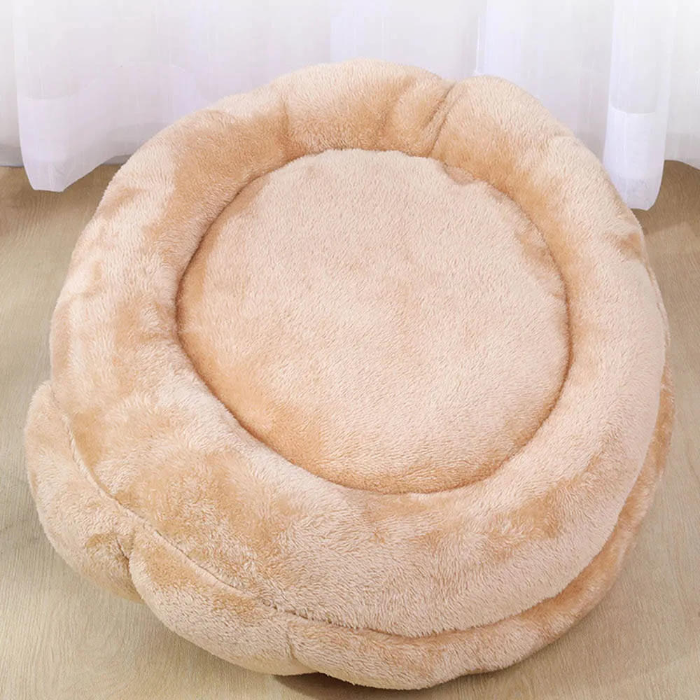 PAWS ASIA Suppliers Custom Modern Luxury Soft Plush Removable Half Enclosed Novelty Cute Round Calming Cat Bed Sofa