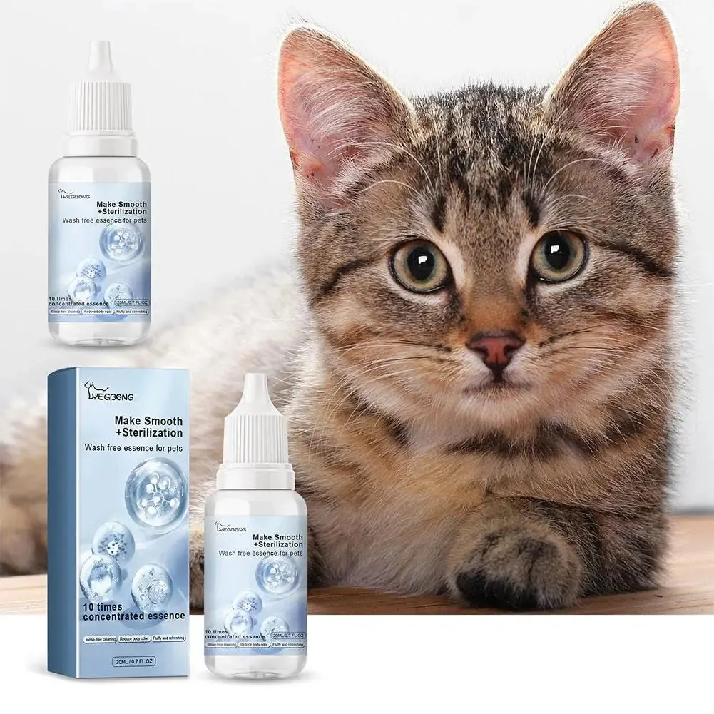Pet Leave-in Essence,Pets Body Wash Removing Dirts Mites Cat Detangling Spray 20ml Wash Free Dematting Essence For Dogs