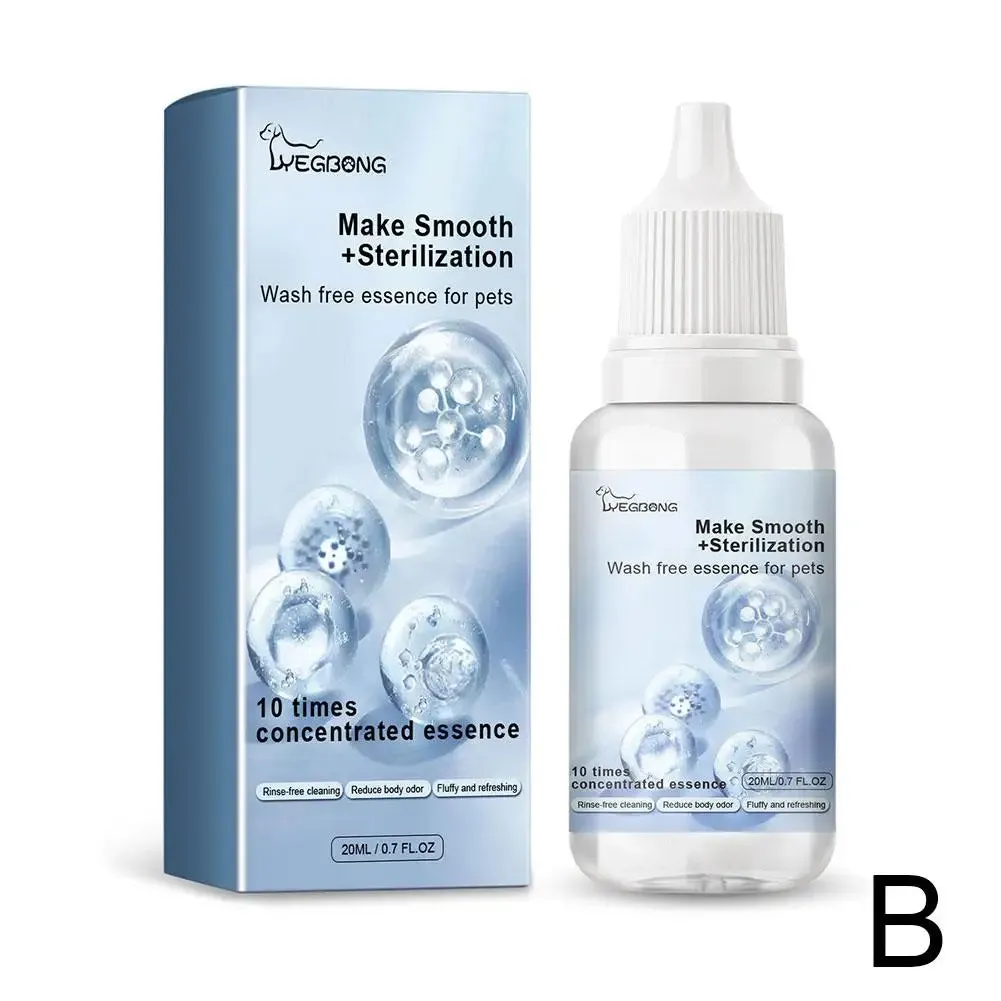 Pet Leave-in Essence,Pets Body Wash Removing Dirts Mites Cat Detangling Spray 20ml Wash Free Dematting Essence For Dogs
